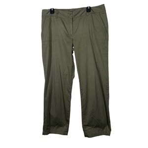 Talbots Womens Khaki Chino Pants Size 14 Straight Leg Cotton Blend Casual